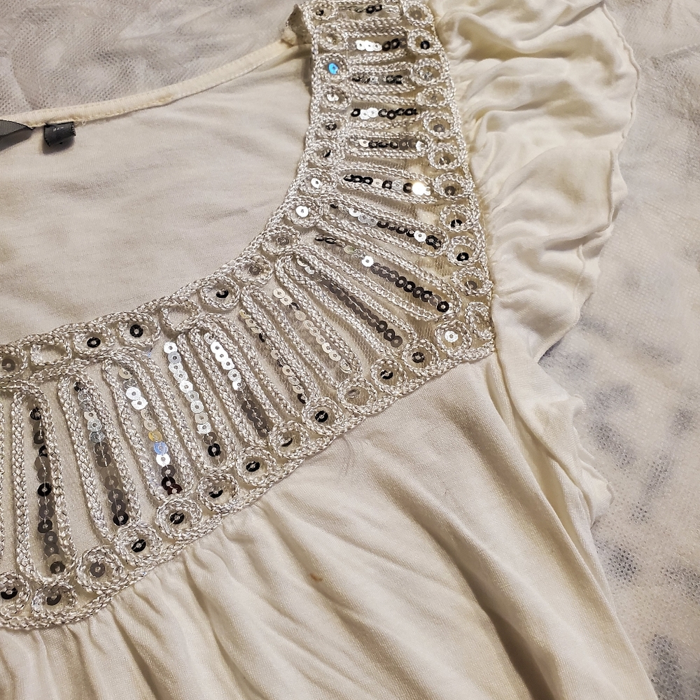 White sequin top